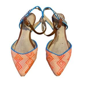 Aldo leather and straw raffia flat boho sandals
